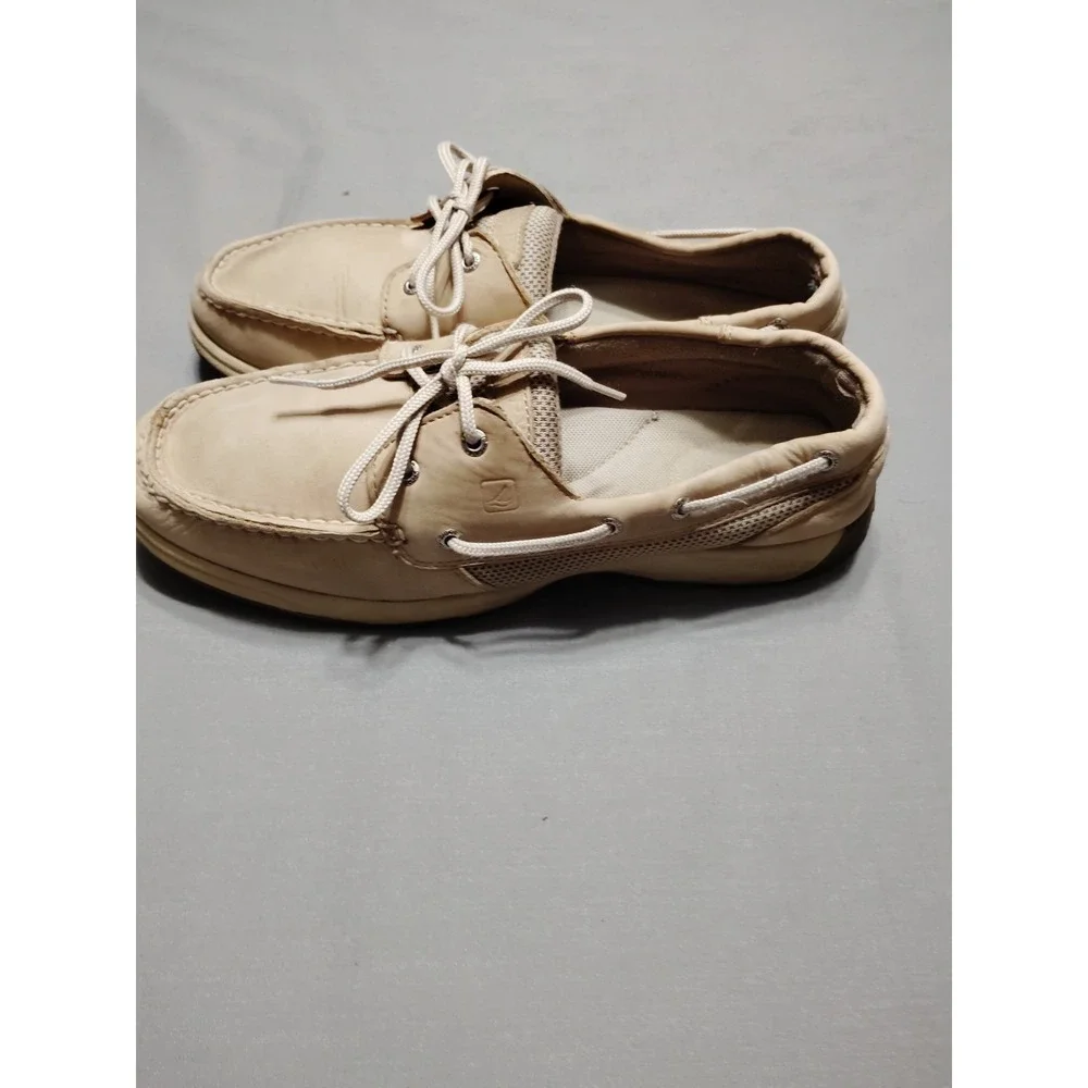 Sperry Top-Sider‎ Light Brown Leather Lace-Up Men Casual Boat Shoes 11M-9774829